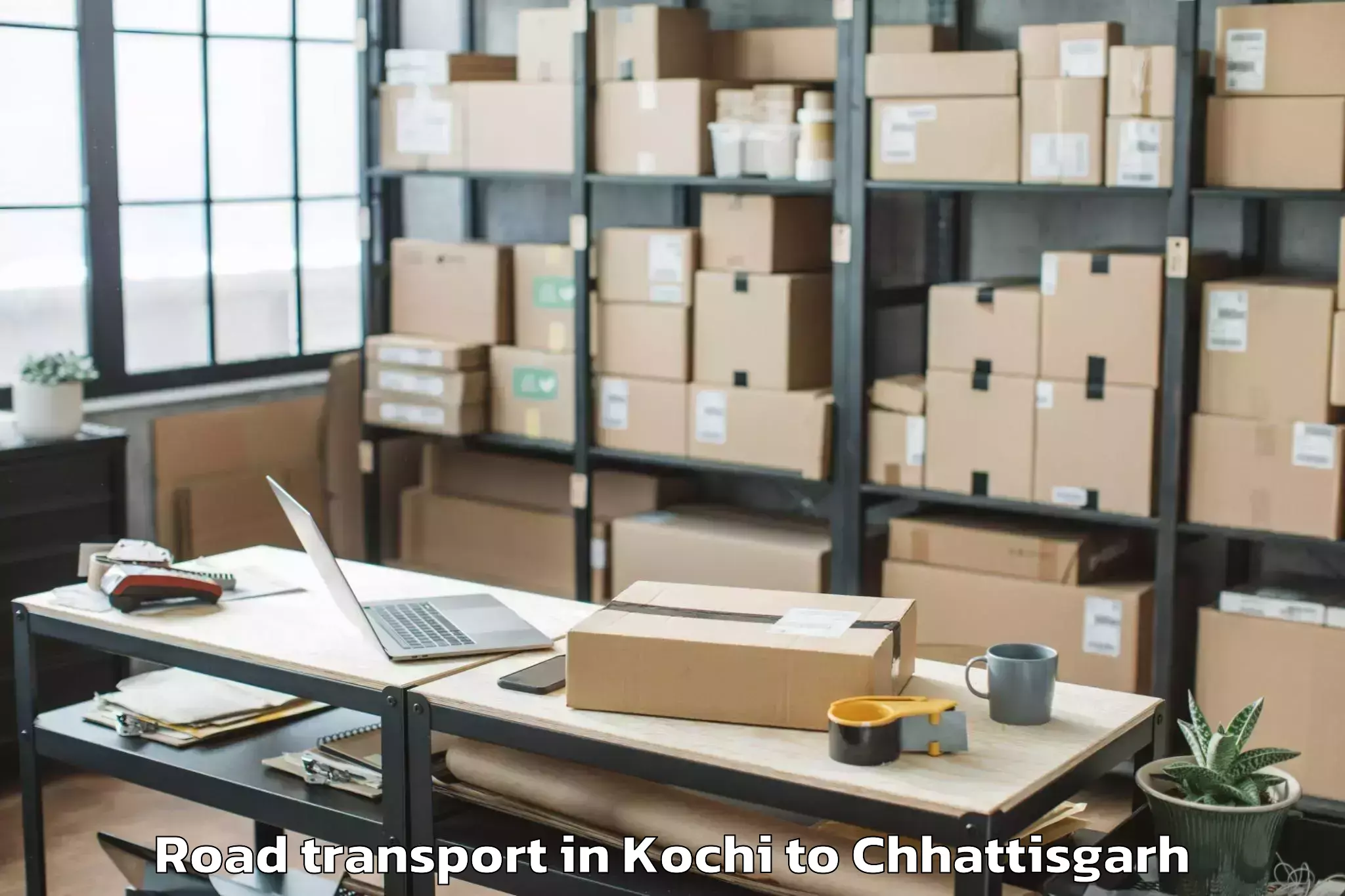 Professional Kochi to Udaipur Dharamjaigarh Road Transport